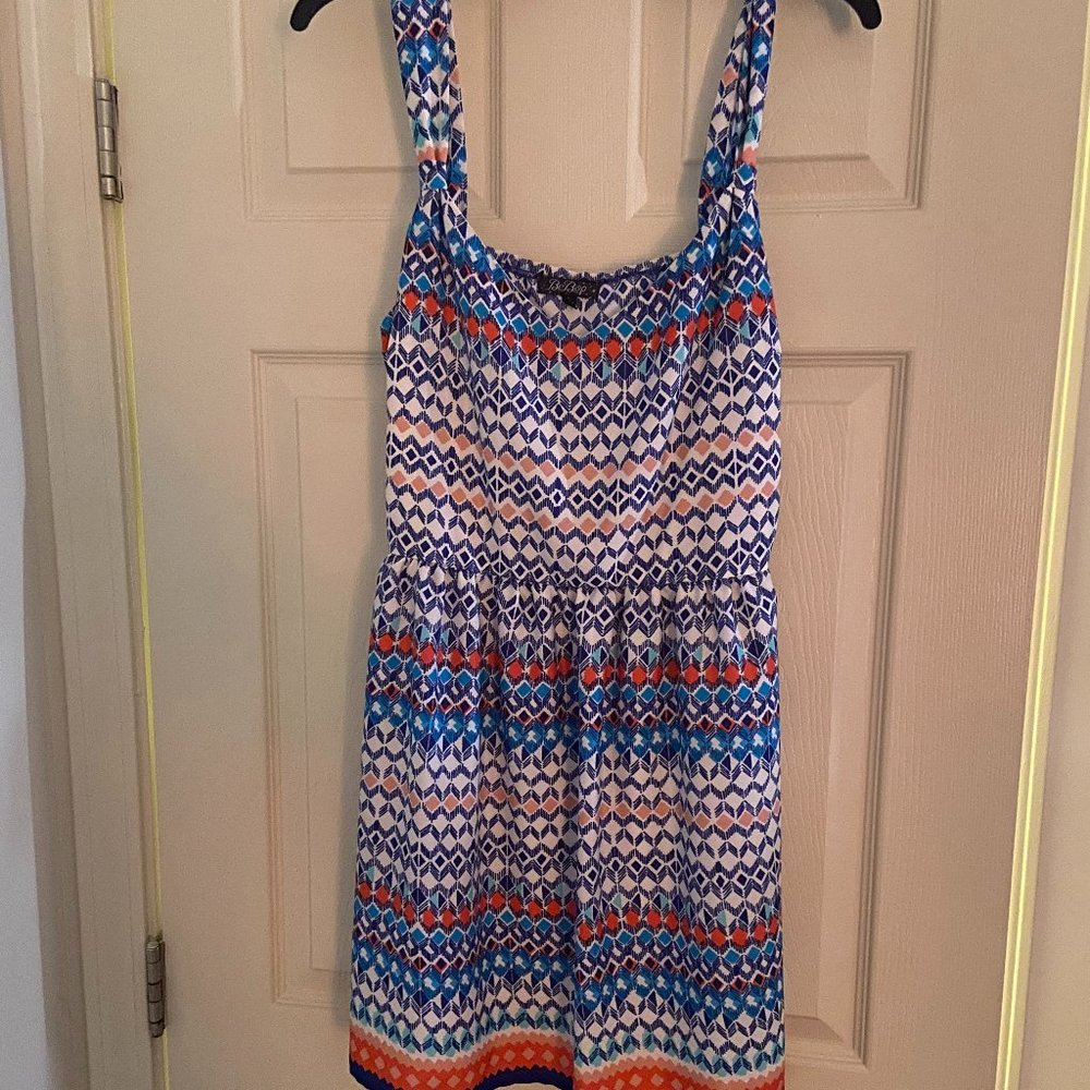 bebop patterned fit n flare dress